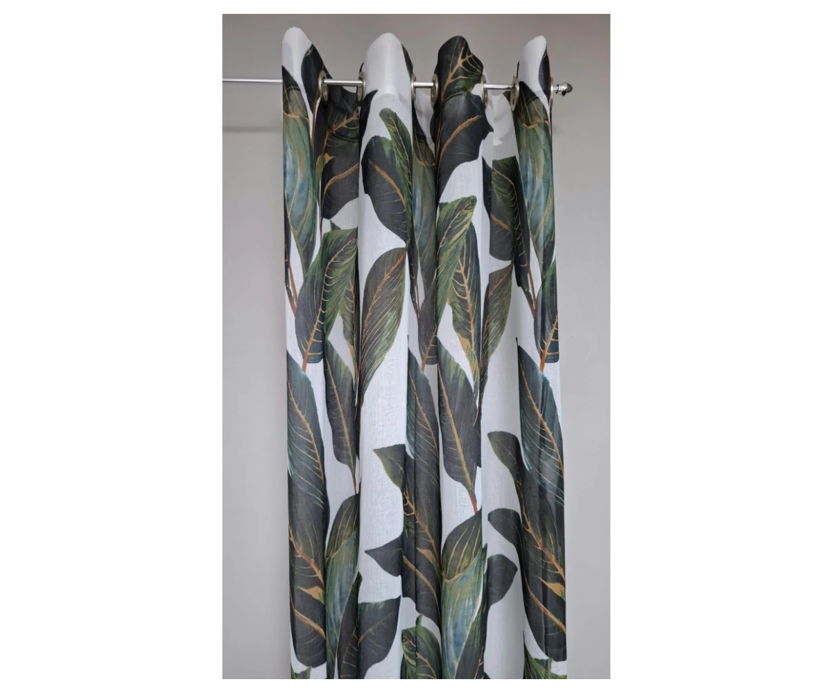 zasłona zielone liście